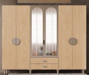 Ladin 6 Kapaklı Gardrop / Dolap / Komple MDF