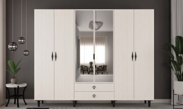 Lale 6 Kapaklı Gardrop / Dolap / Komple MDF