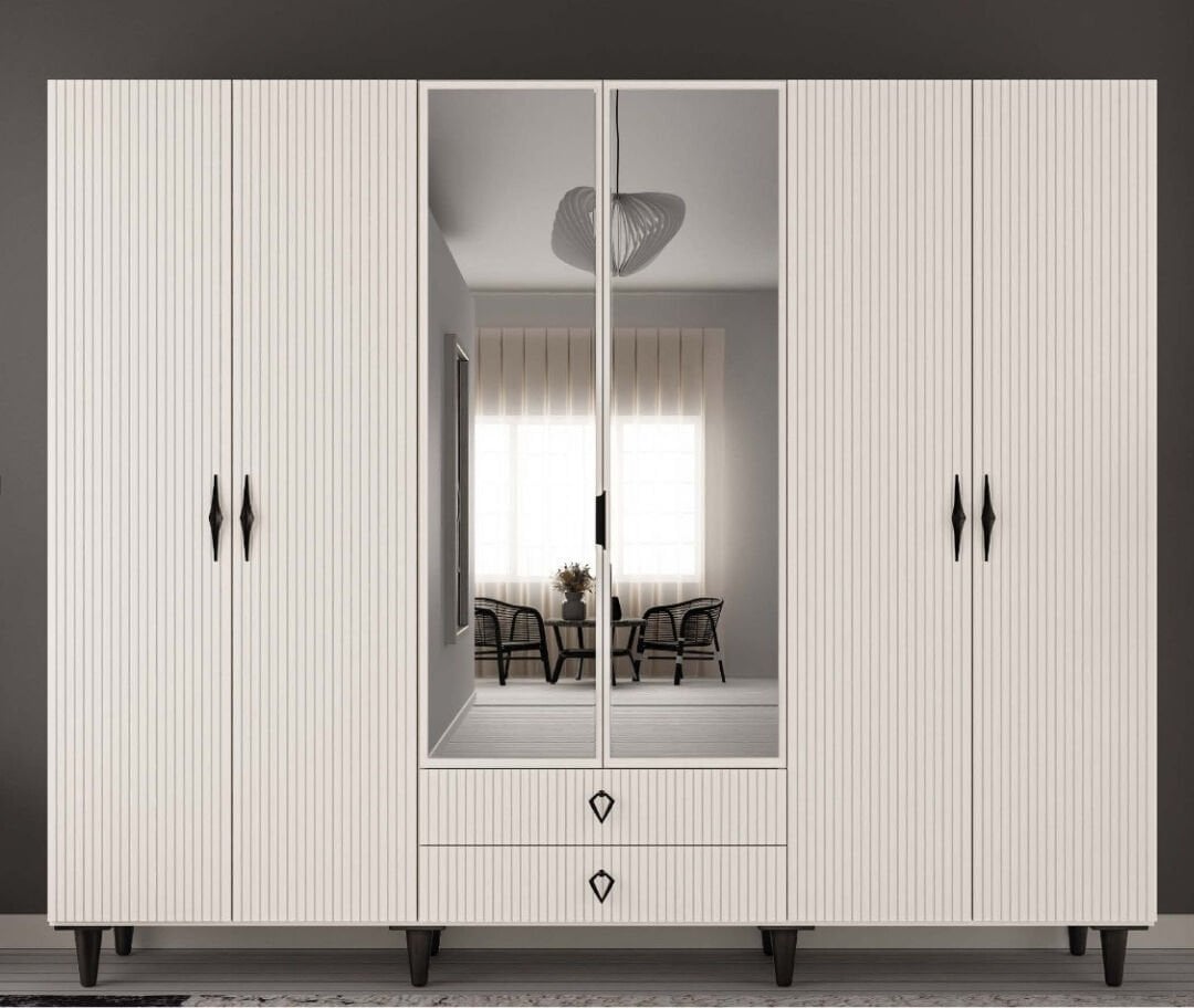 Lale 6 Kapaklı Gardrop / Dolap / Komple MDF