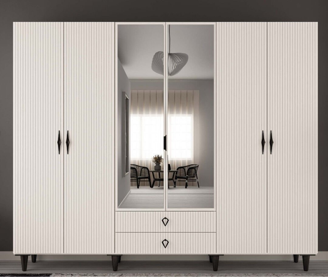 Lale 6 Kapaklı Gardrop / Dolap / Komple MDF