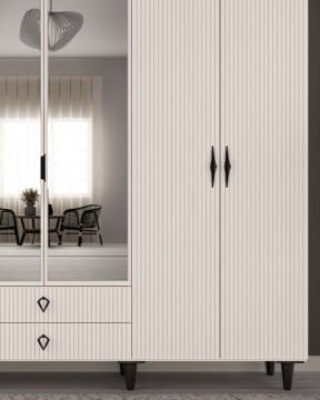 Lale 6 Kapaklı Gardrop / Dolap / Komple MDF