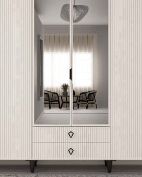 Lale 6 Kapaklı Gardrop / Dolap / Komple MDF