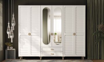 Lavanta 6 Kapaklı Gardrop / Dolap / Komple MDF