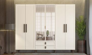 Manolya 6 Kapaklı Gardrop / Dolap / Komple MDF