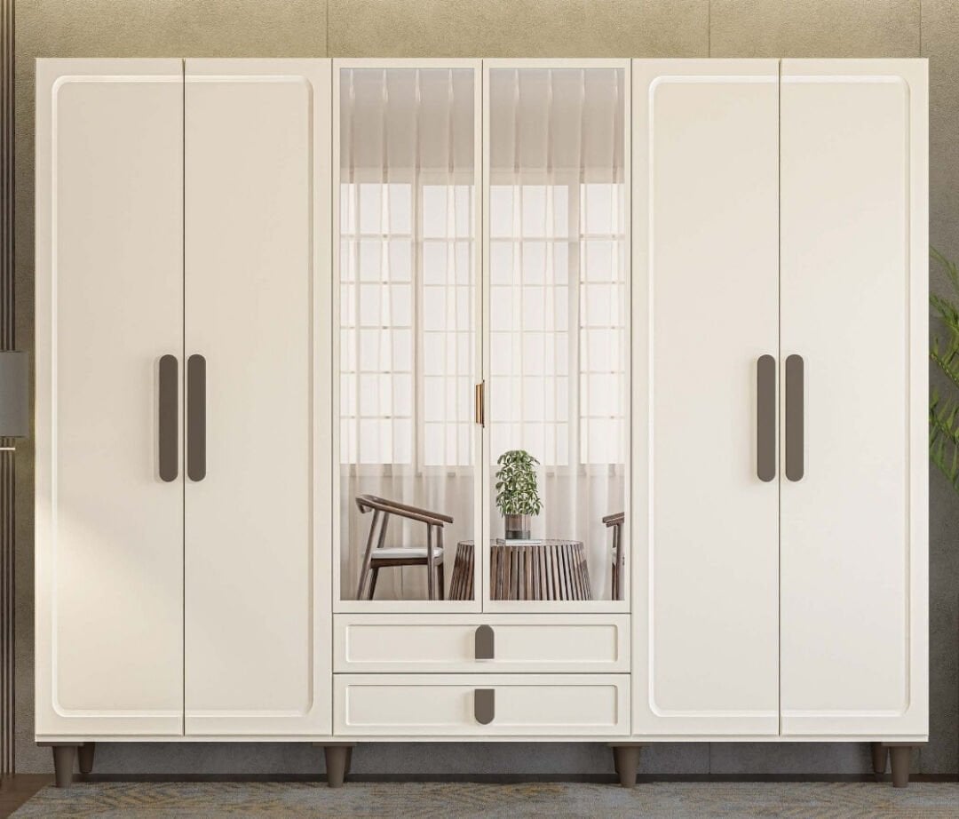 Manolya 6 Kapaklı Gardrop / Dolap / Komple MDF