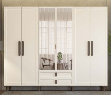 Manolya 6 Kapaklı Gardrop / Dolap / Komple MDF