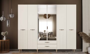 Menekşe 6 Kapaklı Gardrop / Dolap / Komple MDF