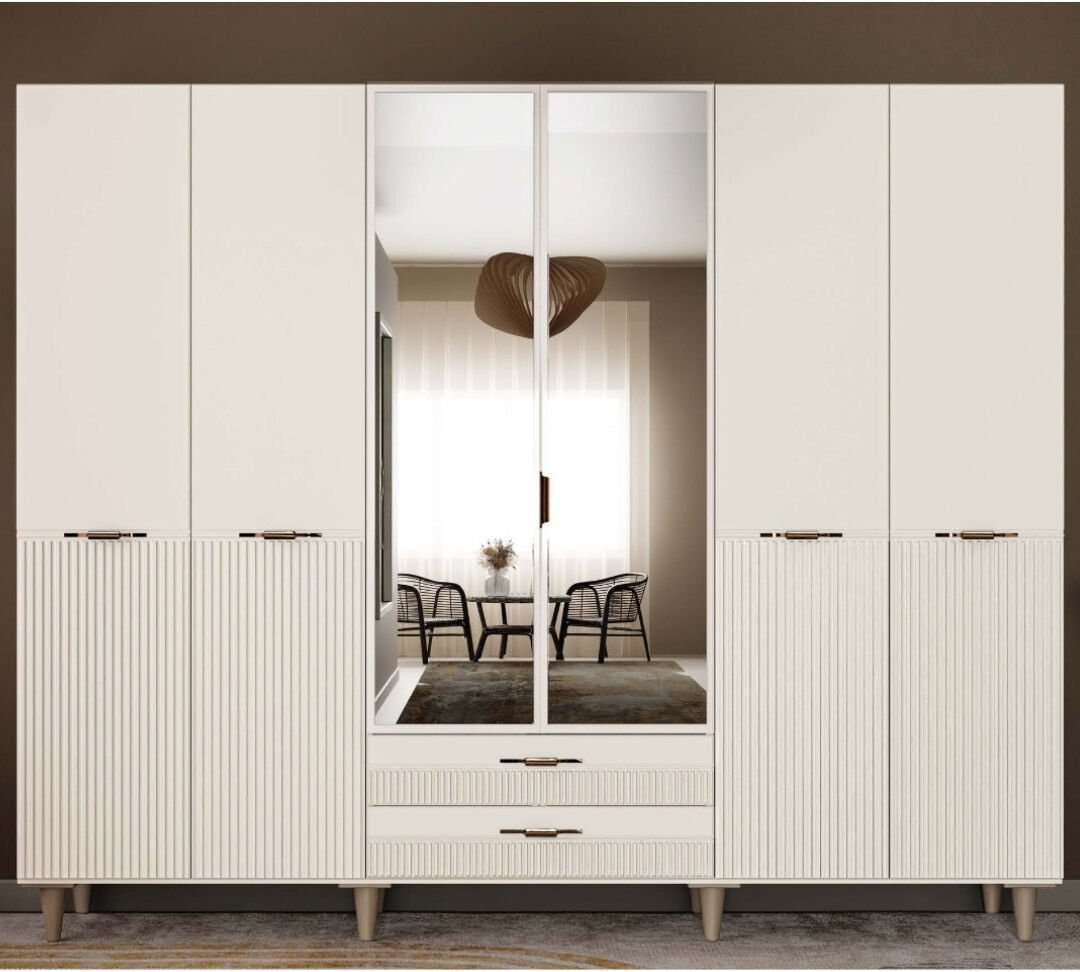 Menekşe 6 Kapaklı Gardrop / Dolap / Komple MDF