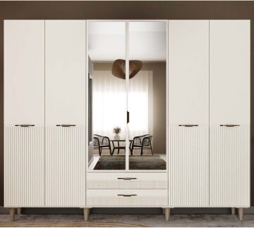 Menekşe 6 Kapaklı Gardrop / Dolap / Komple MDF