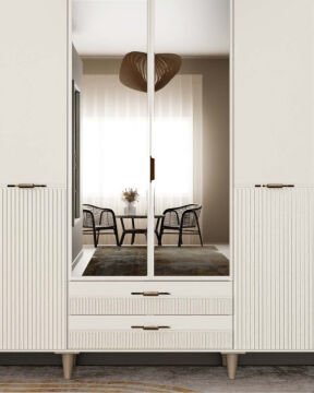 Menekşe 6 Kapaklı Gardrop / Dolap / Komple MDF