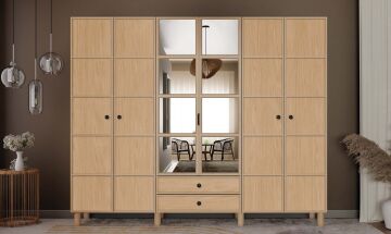 Meşe 6 Kapaklı Gardrop / Dolap / Komple MDF
