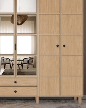 Meşe 6 Kapaklı Gardrop / Dolap / Komple MDF