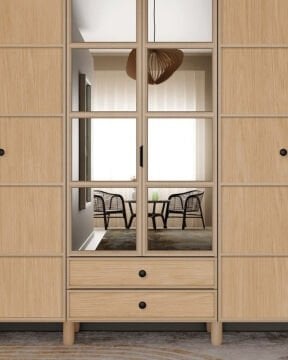 Meşe 6 Kapaklı Gardrop / Dolap / Komple MDF