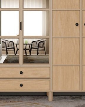 Meşe 6 Kapaklı Gardrop / Dolap / Komple MDF