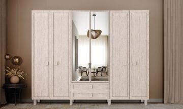 Nilüfer 6 Kapaklı Gardrop / Dolap / Komple MDF