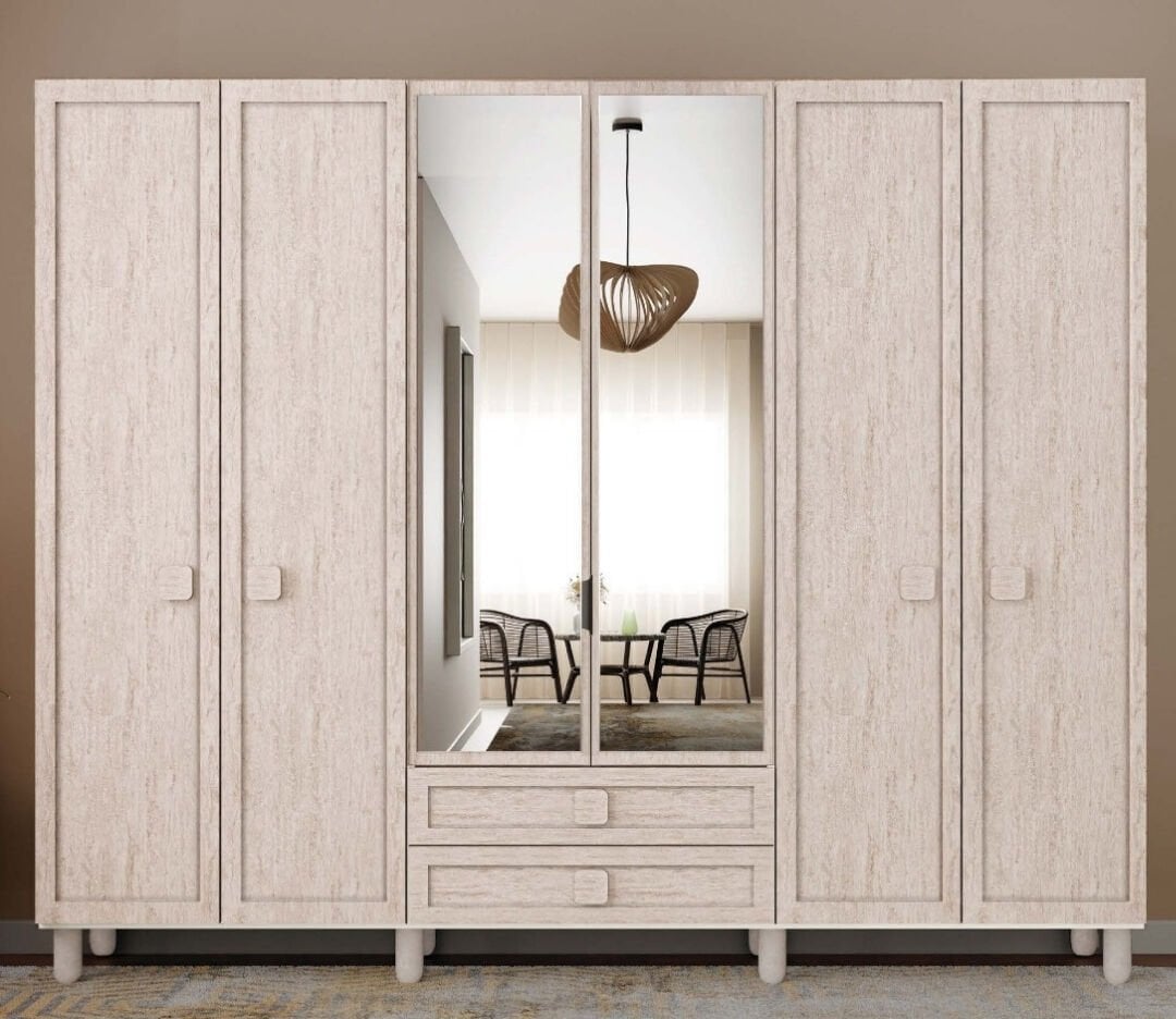 Nilüfer 6 Kapaklı Gardrop / Dolap / Komple MDF