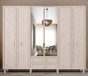 Nilüfer 6 Kapaklı Gardrop / Dolap / Komple MDF