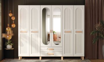 Orkide 6 Kapaklı Gardrop / Dolap / Komple MDF