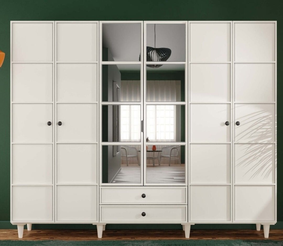 Zambak 6 Kapaklı Gardrop / Dolap / Komple MDF