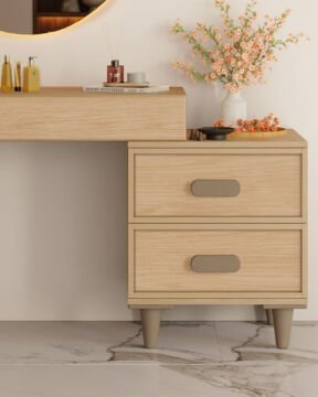 Karanfil Aynalı Şifonyer / Led Işıklı / Komple MDF