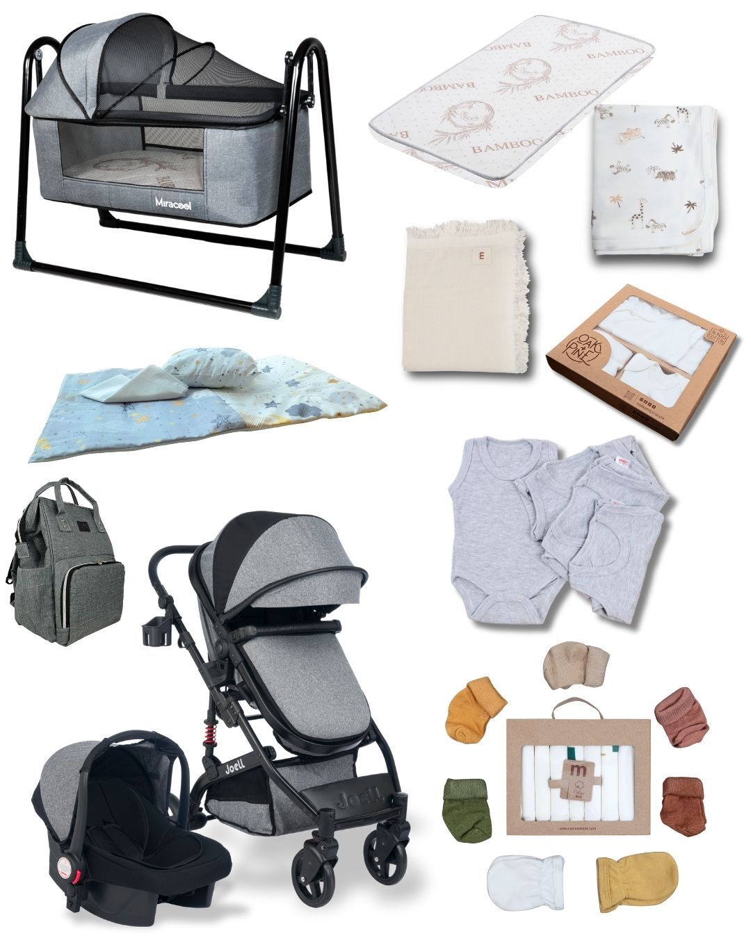 Joell 34 Parça Bebek Seti / Truva Travel Bebek Arabası / Puset / Beşik +31