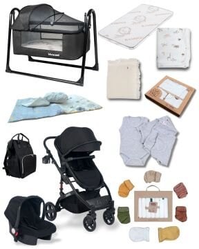 Joell 34 Parça Bebek Seti / Truva Travel Bebek Arabası / Puset / Beşik +31