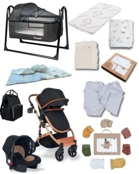Joell 34 Parça Bebek Seti / Truva Travel Bebek Arabası / Puset / Beşik +31