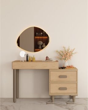 Karanfil Aynalı Şifonyer / Led Işıklı / Komple MDF