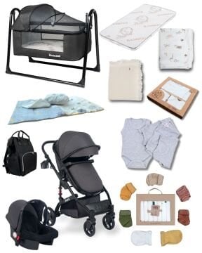 Joell 34 Parça Bebek Seti / Truva Travel Bebek Arabası / Puset / Beşik +31