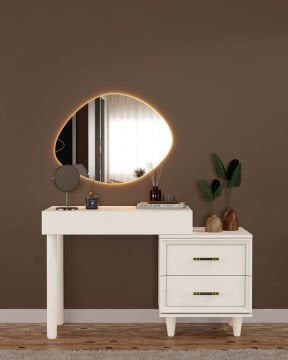 Kardelen Aynalı Şifonyer / Led Işıklı / Komple MDF