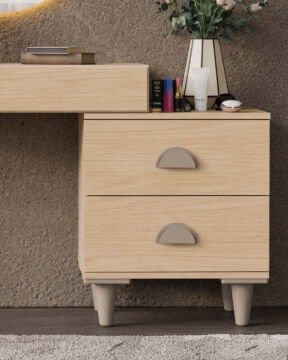 Ladin Aynalı Şifonyer / Led Işıklı / Komple MDF