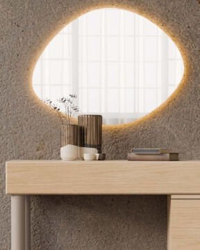 Ladin Aynalı Şifonyer / Led Işıklı / Komple MDF