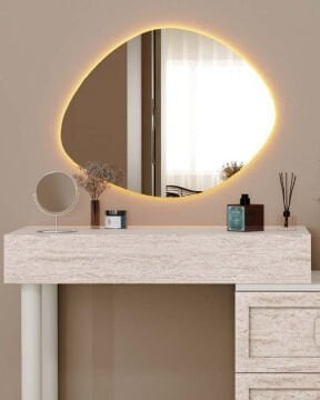 Nilüfer Aynalı Şifonyer / Led Işıklı / Komple MDF