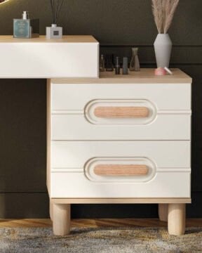 Orkide Aynalı Şifonyer / Led Işıklı / Komple MDF