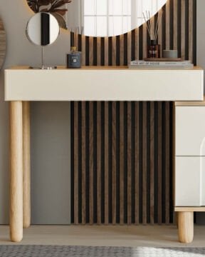 Papatya Aynalı Şifonyer / Led Işıklı / Komple MDF