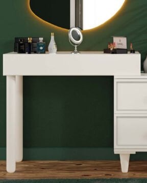 Zambak Aynalı Şifonyer / Led Işıklı / Komple MDF