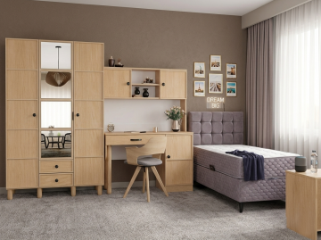 Meşe Genç Odası / Çocuk Odası / Komple MDF