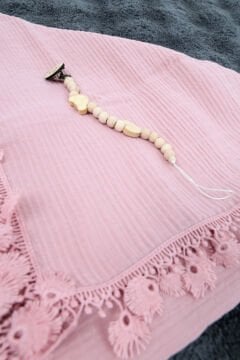 Muslin Battaniye / Tarak / Emzik Tutacağı / 3lü Bebek Hediye Seti - Pembe