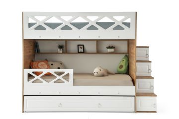 Mars Ranza 3 Yataklı / Çam-Beyaz / %100 MDF