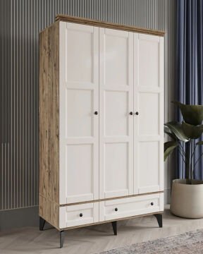 Miracool Karin 3 Kapılı Dolap / Gardrop / %100 MDF / Çam-Aytaşı