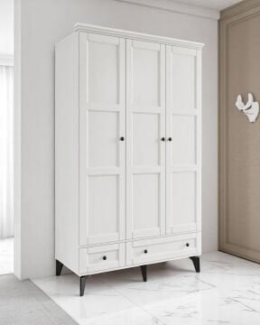Miracool Karin Beyaz 3 Kapılı Dolap / Gardrop / %100 Mdf