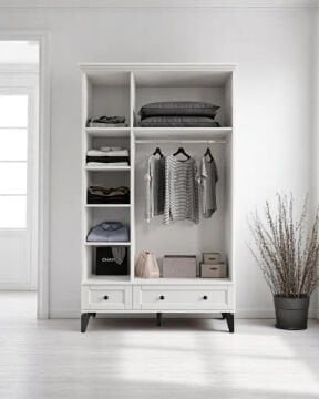 Miracool Karin Beyaz 3 Kapılı Dolap / Gardrop / %100 Mdf