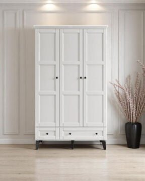 Miracool Karin Beyaz 3 Kapılı Dolap / Gardrop / %100 Mdf