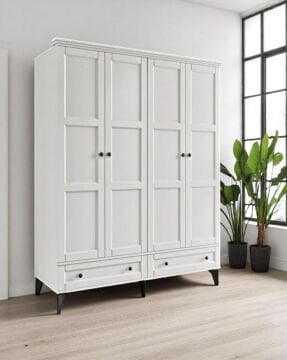 Miracool Karin Beyaz 4 Kapılı Dolap / Gardrop / %100 Mdf