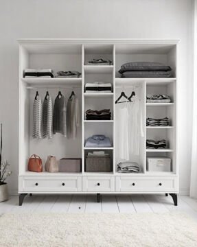 Miracool Karin Beyaz 5 Kapılı Dolap / Gardrop / %100 Mdf