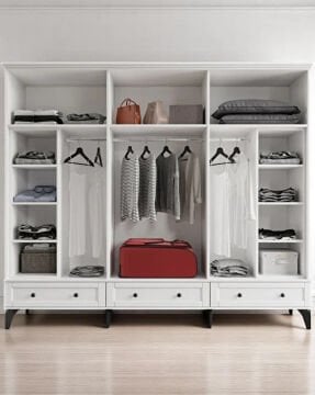 Miracool Karin Beyaz 6 Kapılı Dolap / Gardrop / %100 Mdf