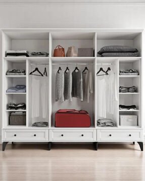 Miracool Karin Beyaz 6 Kapılı Dolap / Gardrop / %100 Mdf
