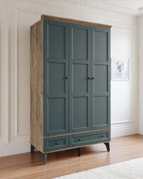 Miracool Karin 3 Kapılı Dolap Çam-Yeşil / %100 MDF