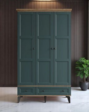 Miracool Karin 3 Kapılı Dolap Çam-Yeşil / %100 MDF