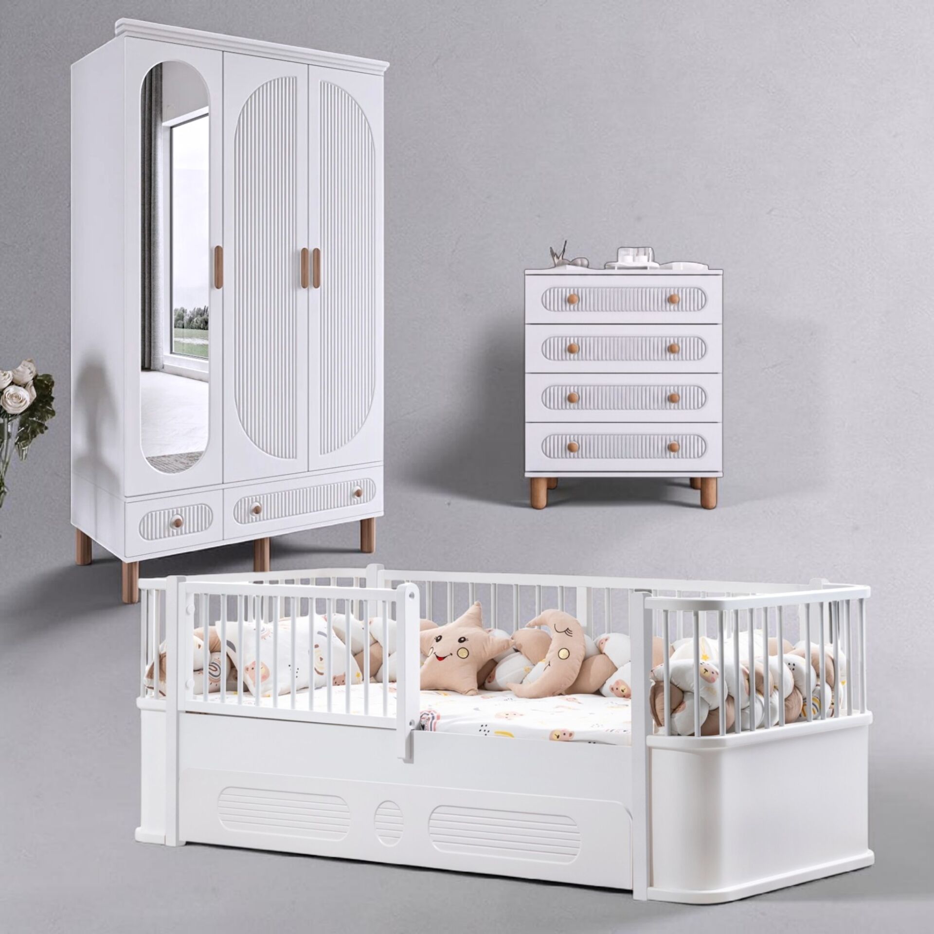 Milen Bebek ve Çocuk Odası / Komple MDF / Yavrulu Karyola